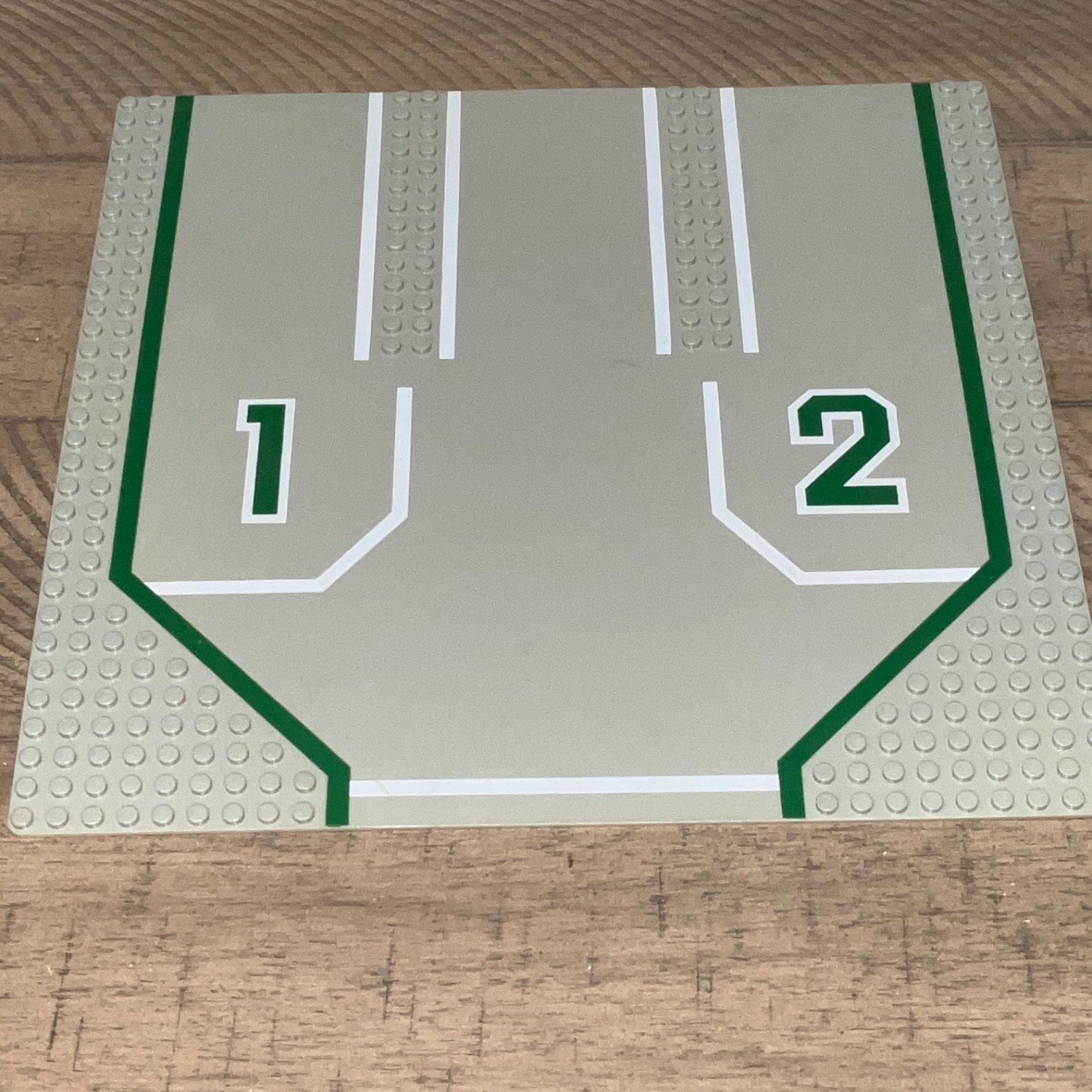 Lego Runway 32 x 32 Baseplate Split Intersection Grey Runway Vintage Plate