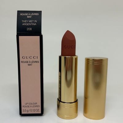 Gucci Rouge A Levres Mat Lipstick Lip Colour Matte 208 They Met in Argentina .12