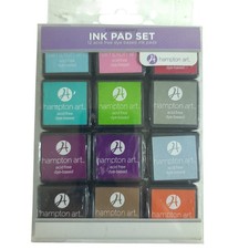 NEW Hampton Ink Pad Set Contemporary 12 Piece Stamp Pad Stamp Ink Pad Washable