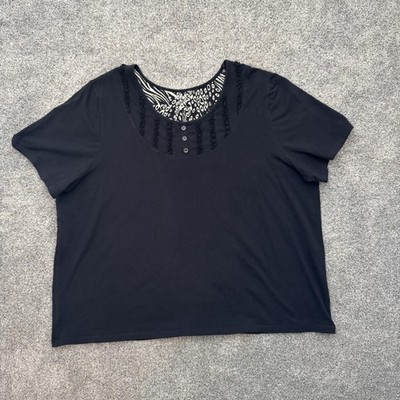 Liz & Me Top 3X 26/28W Plus Office Casual Chic Minimalist Classic Ruffle Detail