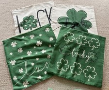 St Patricks Day Throw Pillow Covers W/Zippers 18X18 Set of 4 Pillow Covers NEW