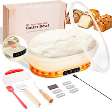 XPXKJ Heating Bread Proofing Basket Set Foldable Thermostatic Silicone Bowl with