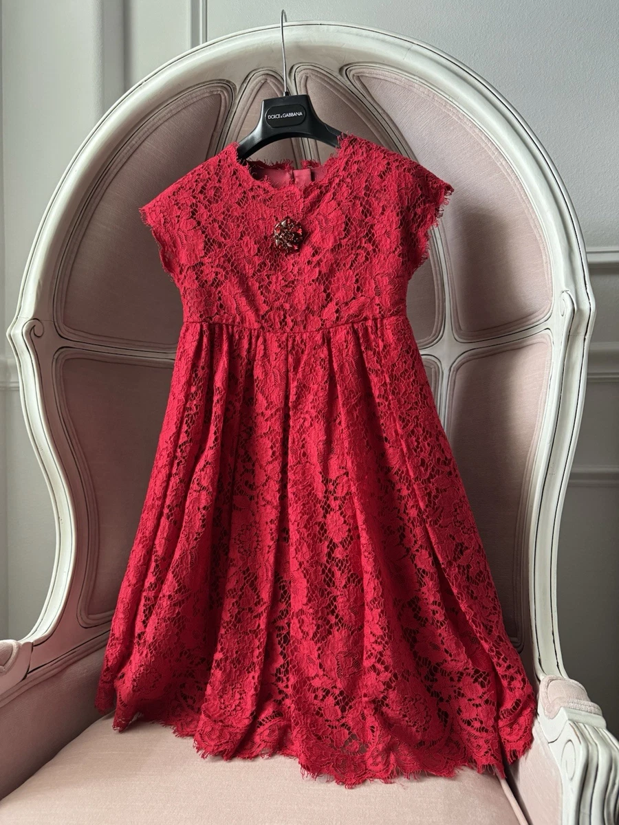 open lace back dress Red Lace Top Short Sleeves Tulle Tea Length Party Dress, Red Wedding P –  Cutedressy main image 0