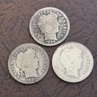 Lot of 3 Barber Dimes 1896, 1901-O, 1902-S San Francisco 90% Silver Coins (020)
