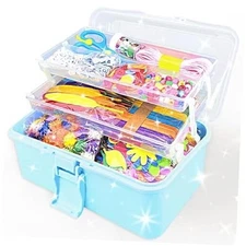  3000Pcs Arts and Crafts Supplies for Kids Girls 8-12 Craft Kit with Pipe Blue