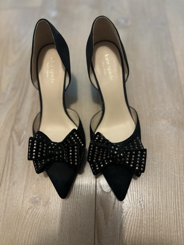 Women’s Kate Spade Pointed Toe Velvet Bow Heels Size 7