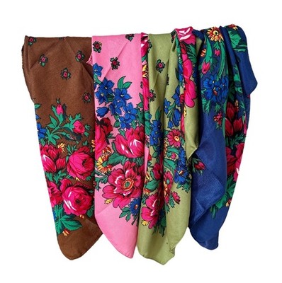 Flower scarf. New Colors Traditional Floral Print, Native American