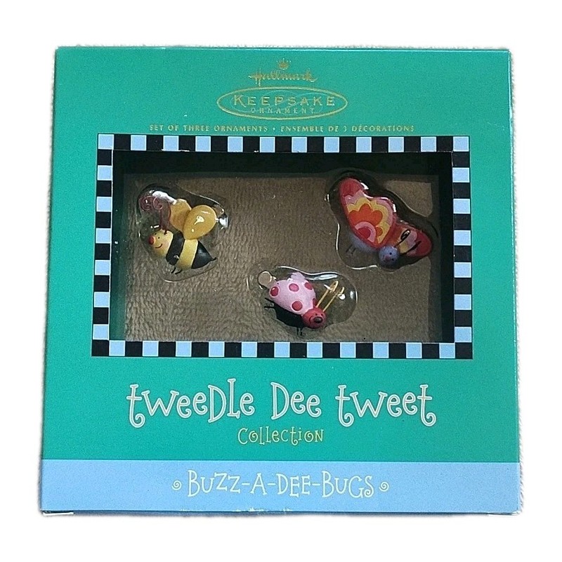 Hallmark Buzz-A-Dee-Bugs Tweedle Dee Tweet Collection Ornament 2003 New Set