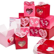 Whaline 24Pcs Valentine's Day Treat Boxes Red Pink 24 Count (Pack of 1), 