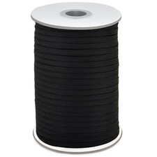 200 Yards 1/4 Inch Width Flat Elastic Band Cord Rope Heavy Stretch Spool Black