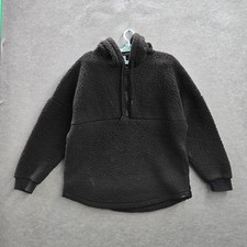 PINK Victoria's Secret Women Sweatshirt M Black Fleece Long Sleeve