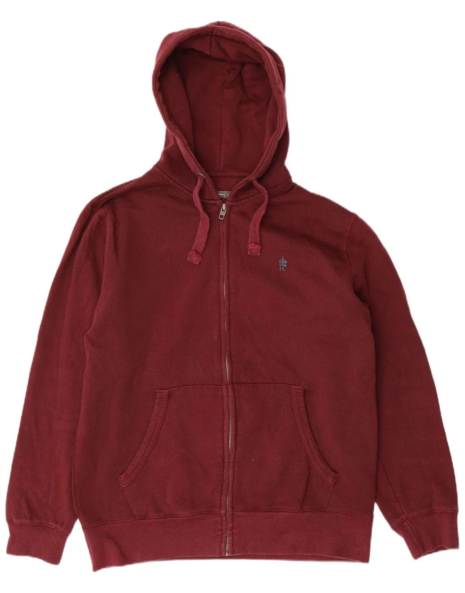 French Connection Homme Pull à Capuche en Molleton, Marine/Rouge Moyen