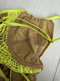 For Love Lemons Skivvies Lonline Bra Sz S Neon Yellow / Nude Underwire