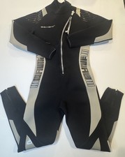 Seaskin Full Wetsuit Sz S Black Neoprene Front Zip Surf Dive Swim