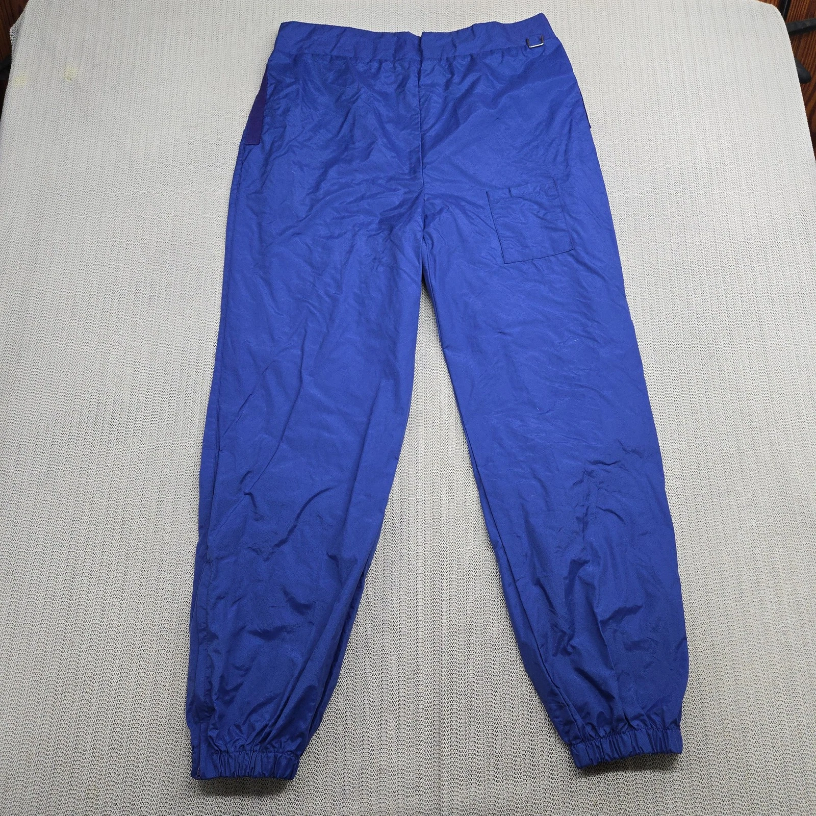 Vtg Fieldmaster Rain Pants Mens Medium Blue Nylon Elastic Waist Water Resist 90s