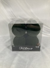 Box of 8 Hobby Lobby Velvet Flocked Christmas Ball Ornaments Dark Green TikTok