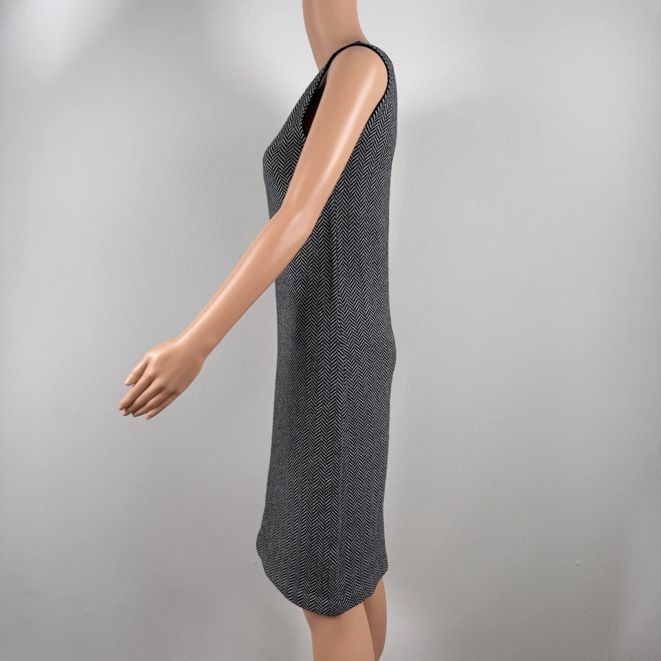 C by BLOOMINGDALE'S Merino Wool Cashmere Knit Dress XS Herringbone Chevron - Image 3 of 4
