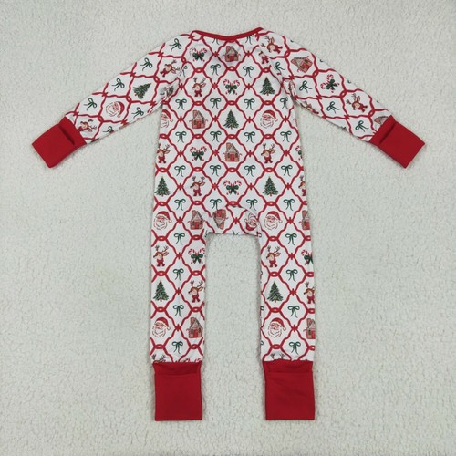 Toddler Baby Winter Christmas Loungewear Santa Candy Cane Pajama Set And Romper - Picture 4 of 7