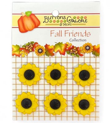 Buttons Galore Button Theme Pack-Sunflowers - 3 Pack