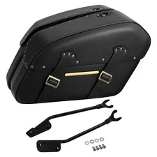 Microfiber Leather Saddlebags For Harley Fat Boy Breakout FLFB FLFBS FXBR 18-24