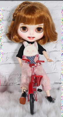 Custom Blythe doll Short apricot Hair Beautiful teeth Factory Joint Body12''B20