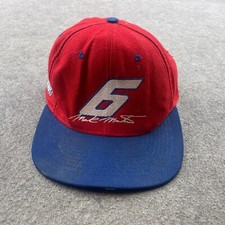 Vintage Mark Martin Hat Cap 6 Red Racing  Snapback Adjustable Nascar Nutmeg *