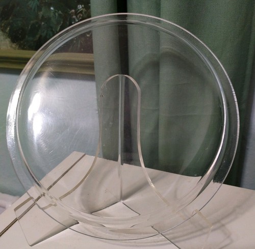 Vintage clear Acrylic Lucite cheese keeper SERVING TRAY w Dome Lid 4" h x 8.5" d - Picture 7 of 7