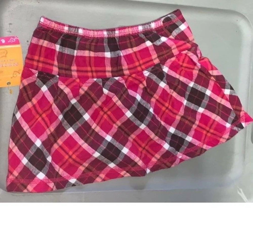 Falda Niñas 6 Sonoma Rosa Cuadros Cintura Elástica Ligera Franela Joya Foto 3 de 3