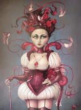 Daniel Merriam CENTRE STAGE Woman in Red Grand Entertainer Neo-Surrealism PRINT