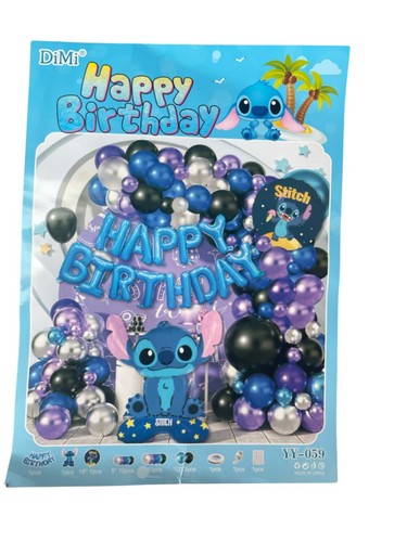 Happy Birthday Deko Set Spiderman, Stitch, Bluey, Kuromi Volldekoration - Bild 5 von 9