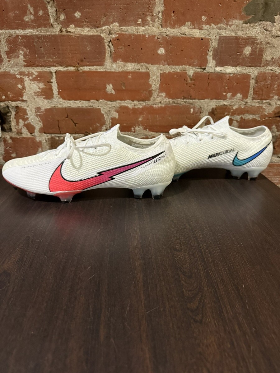 NIKE MERCURIAL VAPOR 13 ELITE FG. White/Hyper Jade/Flash Crimson