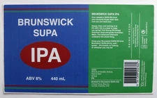 Deeds Brewing Co BRUNSWICK SUPA IPA beer CAN label AUSTRALIA 440ml ABV 8%