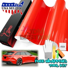 ESSMO PET Super Gloss Racing Red Car Vehicle Vinyl Wrap Decal Glossy Like Paint