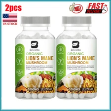 120pcs B Beworths Lion's Mane Mushroom Supplement 1000mg Energy&Immune Support