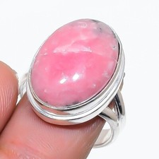 Natural Rhodochrosite Gemstone 925 Sterling Silver Jewelry Ring Size 7 US 