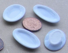 Dolls House Serving Dishes 4 White Ceramic 3cm x 2cm Food 1:12 Scale W56 tumdee