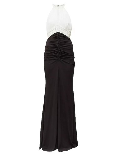 *ALEXANDER MCQUEEN* Black & White Halter Neck Gown women's size 10/IT 46 - Picture 8 of 11