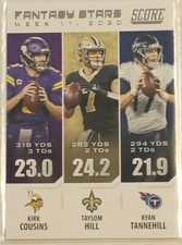 Kirk Cousins/Ryan Tannehill/Taysom Hill 2021 Score Fantasy Stars Football Card!!