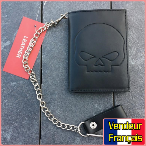 Portefeuille à Chaîne Tête de Mort • Satan Shop