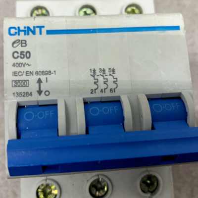 USED CHINT 3 POLE C50 BREAKER 60898-1 | eBay