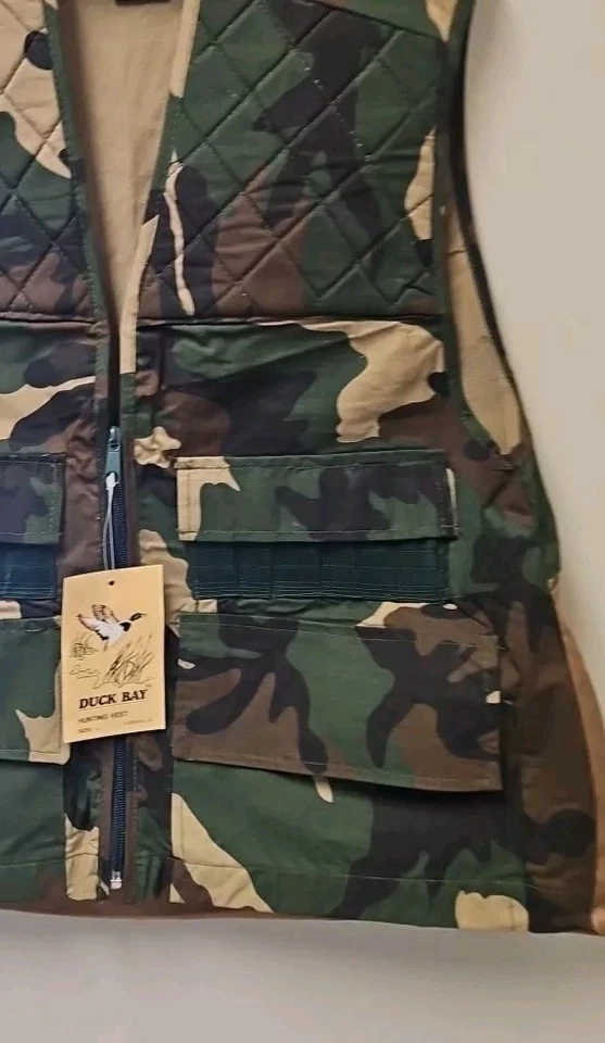 NWT Duck Bay Hunting Vest Men's L Camo Duck POUCH  Vintage Size Large - Image 3 of 4