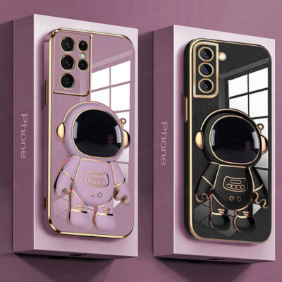 Astronaut Stand Shockproof Phone Case For Samsung S26 S25 S24 S23 Ultra S20 FE