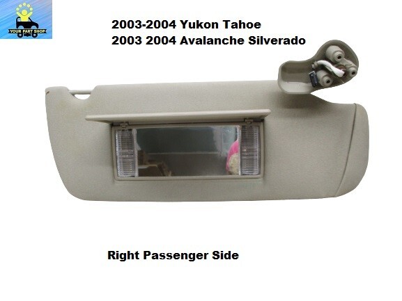 00 01 02 Avalanche Tahoe Right Front Sunvisor Sun Visor W