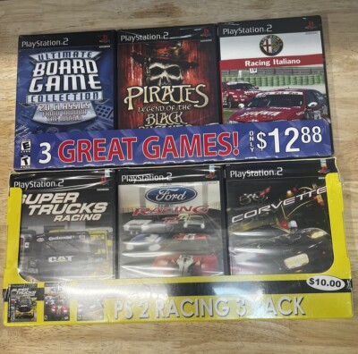 2 FACTORY SEALED Walmart/Costco “3 Great Games” & “PS2 RACING 3