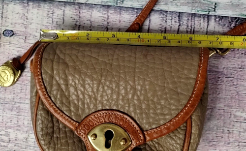 Vintage Dooney & Bourke Beige Mini Cavalry Cross-Body Belt Bag Purse - Picture 18 of 24