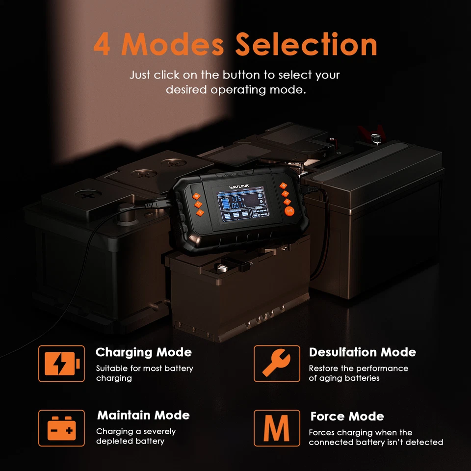 280W/450W Smart Battery Charger Max. 20A/35A Trickle Charger with LCD Display Foto 3 de 4