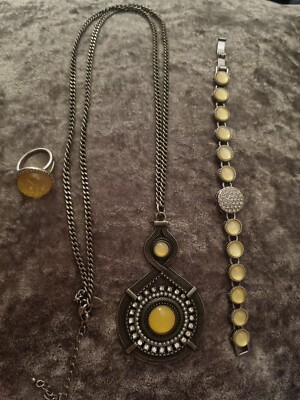 Lia Sophia Kristall Halskette Anhänger Silber Ring Armband Schmuck Konvolut Set Lot