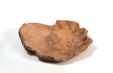 Hand-Carved Teak Wooden Bowl   Decorative Rustic Dish
