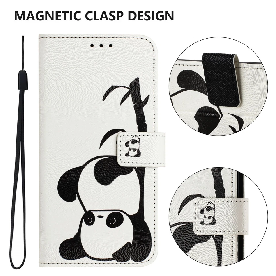 For Google Pixel 7 6 Pro 7a 6a Patterned Skin Flip Wallet Card Phone Case Cover - Image 3 of 4