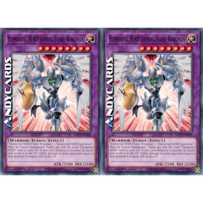 2x ELEMENTARHELD SHINING FLARE WINGMAN   Common   BLC1 EN139   1Ed   Yugioh!